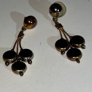Avon Black and Gold Drop Earrings